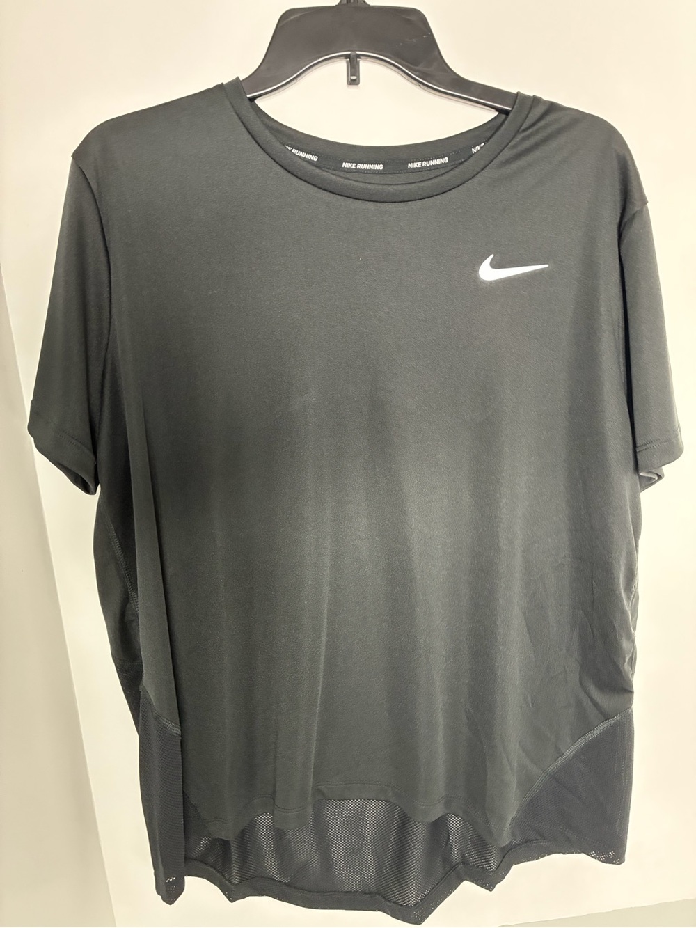 Nike Black Short-Sleeve Athletic Tee with White Swoosh